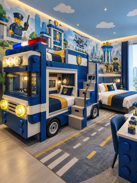 Brick-built police vehicle room · AI concept