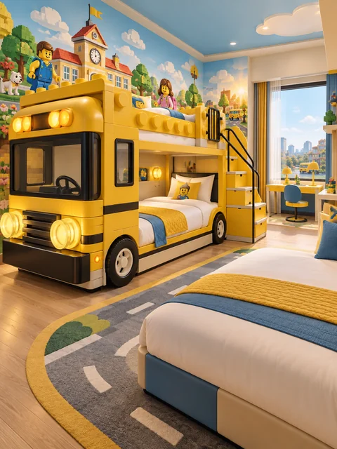 Brick-built school bus room · AI concept
